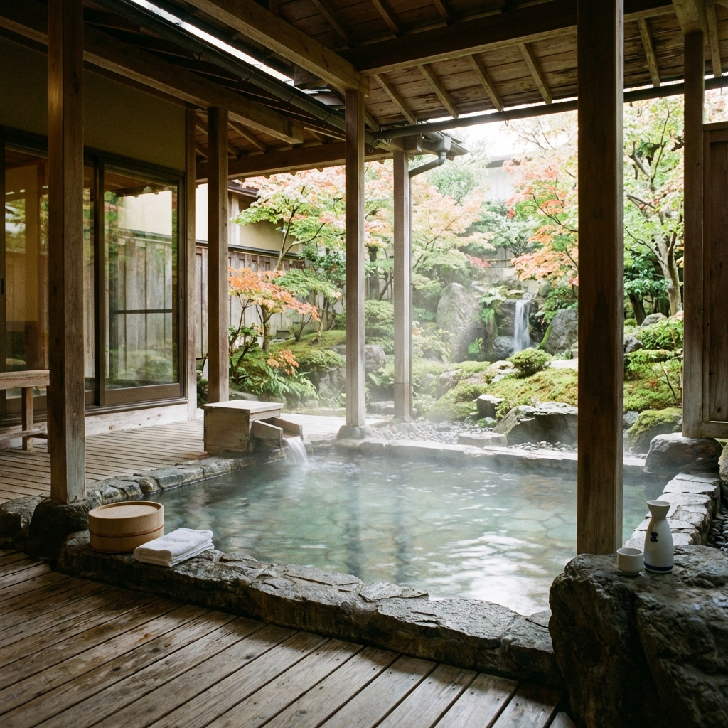 自然に囲まれた露天風呂